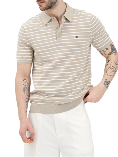 Polo uomo beige/avorio in cotone Tommy Hilfiger | MW0MW373960AA